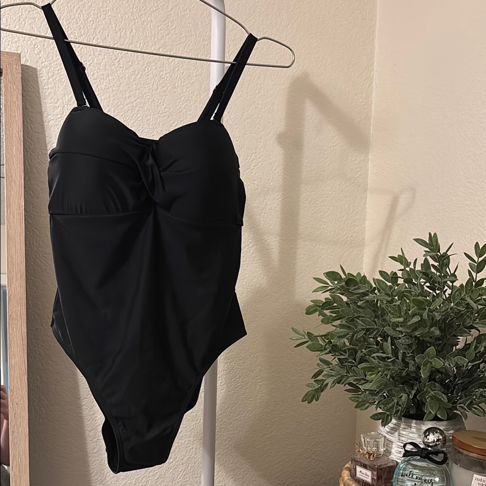 Tahari Black One Piece Swimsuit-Size XL